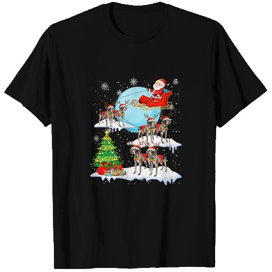 german shorthair pointer dog reindeer christmas 2cute T-Shirts