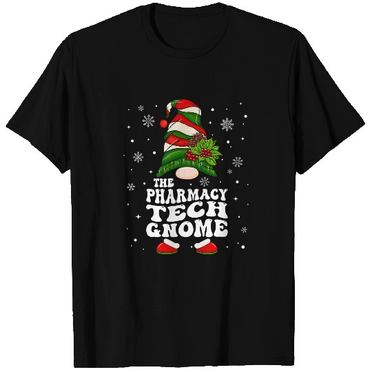 Pharmacy Tech Gnome Groovy Pharmacist Christmas Pajama T-Shirts