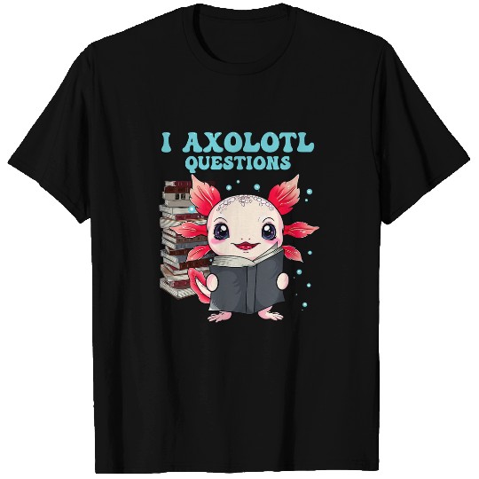 Kawaii Axolotls Book Lover Funny Reading T-Shirts