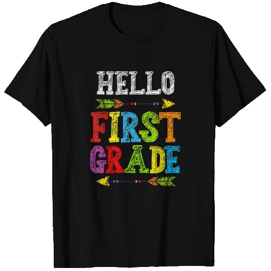 Hello First 1st Grade Teacher Back To School Student Boy Kid T-Shirts