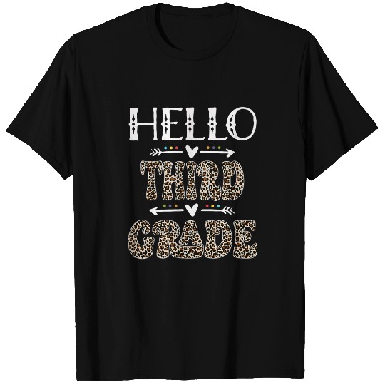Third Grade Vibes 3rd Grade Hello Leopard Teachers Kids T-Shirts