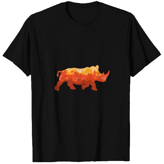 Rhino Rhinocerus Safari African Landscape T-Shirts