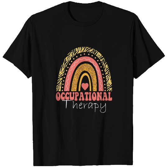 Occupational Therapy OT Therapist OT Month Leopard Rainbow T-Shirts