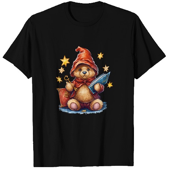 Bear Baby Wizard Book Halloween Kid Retro Witchy Stars T-Shirts