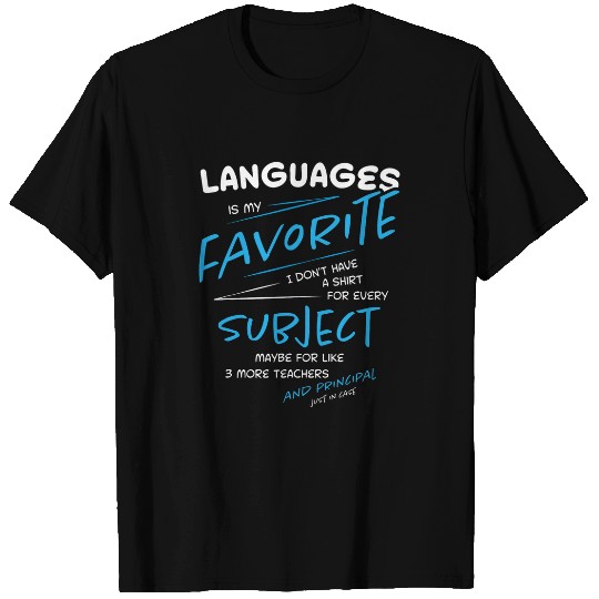 Languages is My Favorite Subject Funny School Student T-Shirts