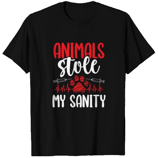 ER Vet Tech Appreciation Animal stole my Sanity Veterinarian T-Shirts