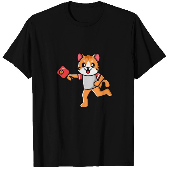 Kawaii Cat Playing Pickleball Funny Pickleball Player T-Shirts