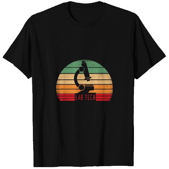 Lab Tech Retro Sunset Scientist Microscope Microscopy T-Shirts