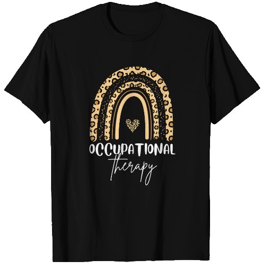 Occupational Therapy OT Therapist Assistant Leopard Rainbow T-Shirts