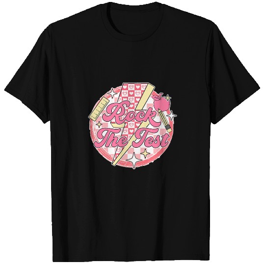 Rock The Test Lightning Bolt Testing For Teacher T-Shirts