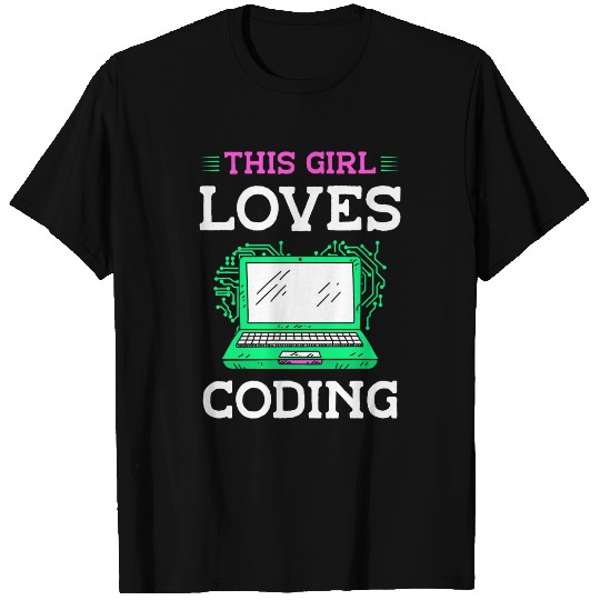 This Girl Loves Coding Code Sayings Programmer Coder T-Shirts