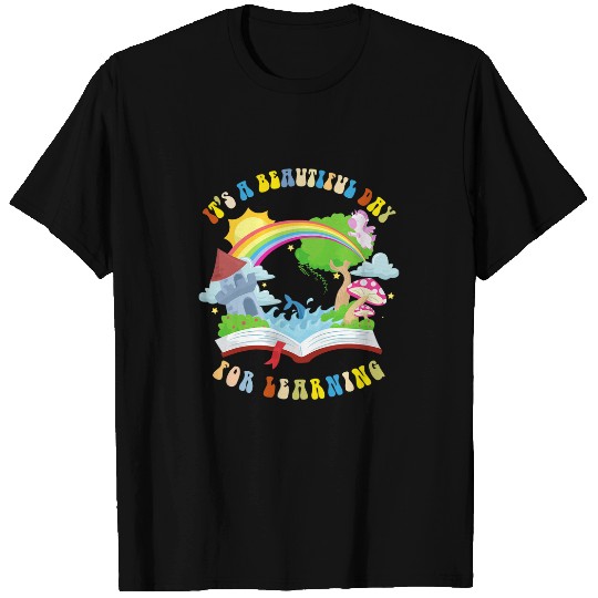 Its a beautiful day for learning Rainbow Womens Book Lover T-Shirts