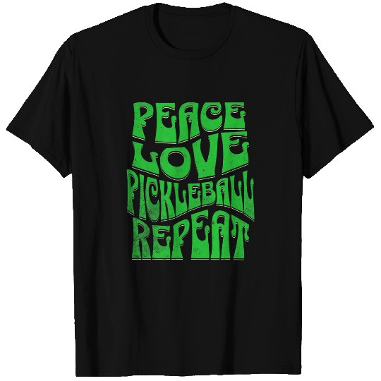 Groovy Pickleball Retro Peace Love Pickleball Repeat T-Shirts