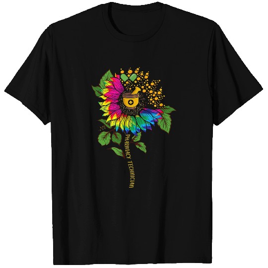Pharmacy Technician Student Graduate Pharmacist Sunflower T-Shirts