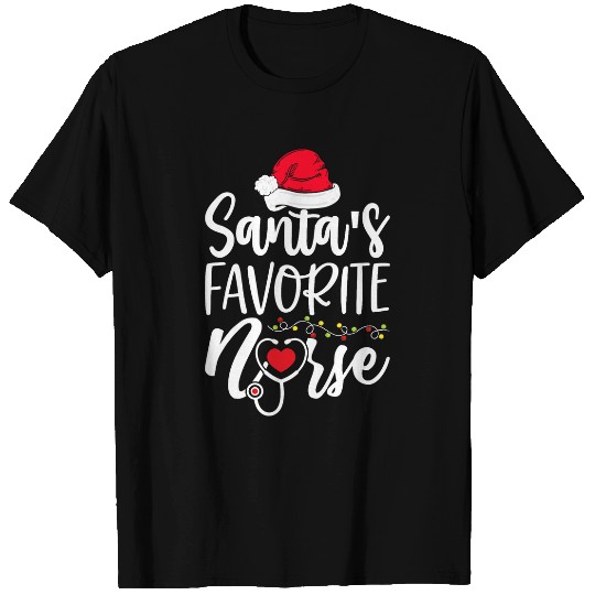 Santa Favourite nurses Funny Santa Christmas Costume Nursing T-Shirts