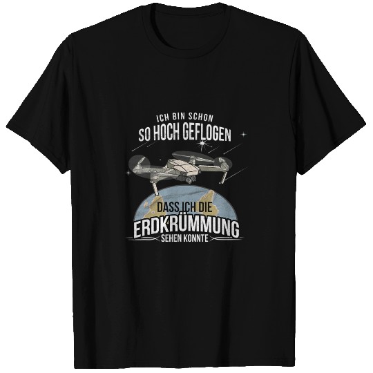 Drone pilot flies drone with camera over the clouds T-Shirts