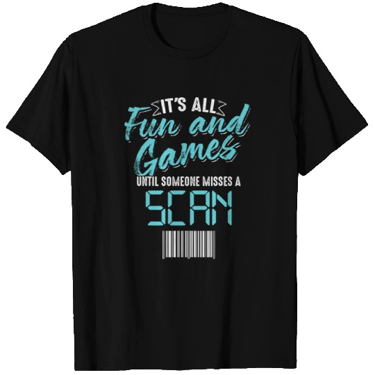 Cool Fun And Games Bar Code Scan Funny Postal Worker Gift 1 T-Shirts