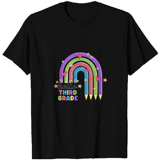 Hello 3rd Grade Funny Rainbow Teacher Student Back To School T-Shirts