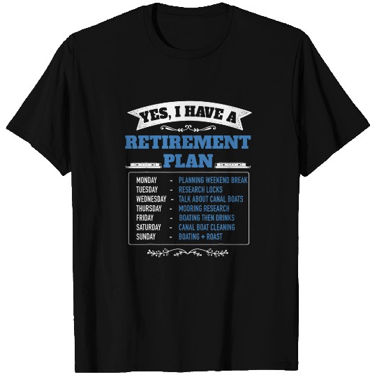 Canal Boat Idea For Women UK Narrowboat Retirement Plan T-Shirts