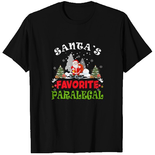 Santas Favorite Paralegal Funny Christmas Vacation T-Shirts