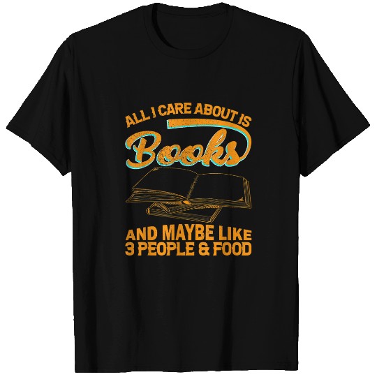 Books 3 People Food Funny Bookish Book Lover Reading Books T-Shirts