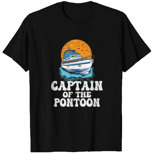 Captain Of The Pontoon Motorboat Owner Lake Life Boat Parade T-Shirts