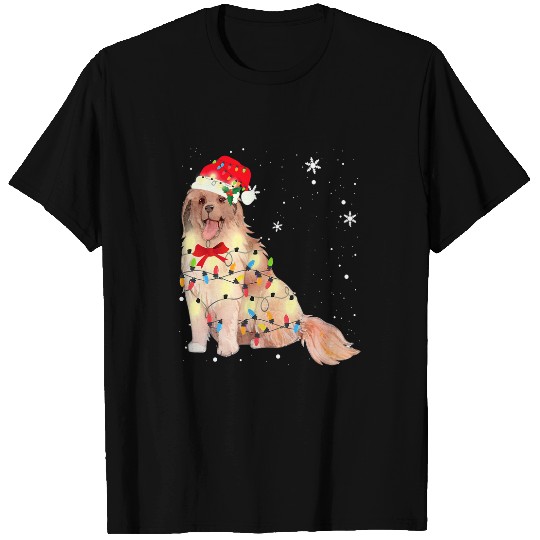 leonberger dog christmas light xmass mom dad s T-Shirts