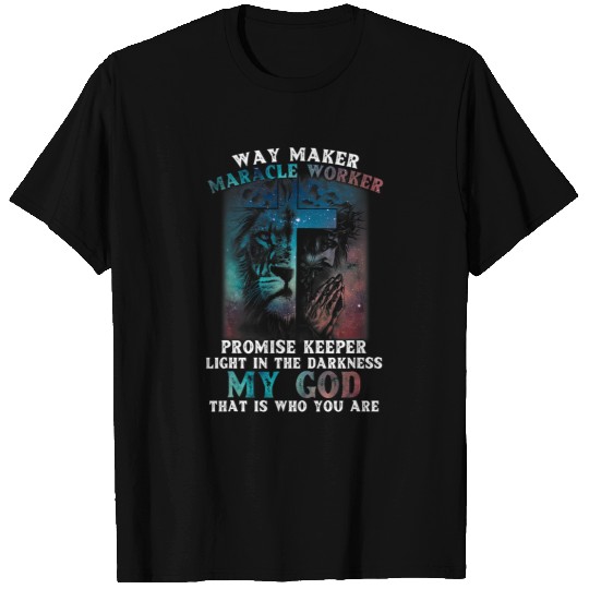 My God Way Maker Miracle Worker Promise Keeper Christian T-Shirts