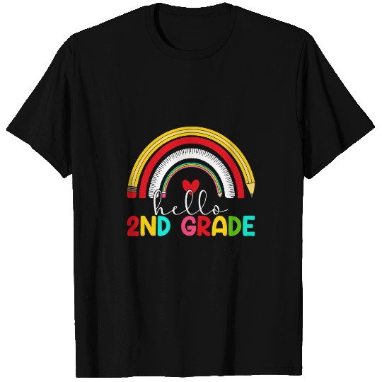 Hello Second Grade Rainbow Team 2nd Grade Teacher T-Shirts