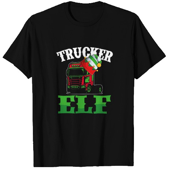 Santa Elf Christmas Trucker Funny Christmas Truck Driver 2 T-Shirts