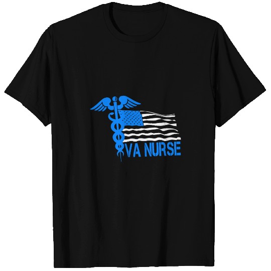 Team VA nurses patriotic veterans nurses American Flag T-Shirts