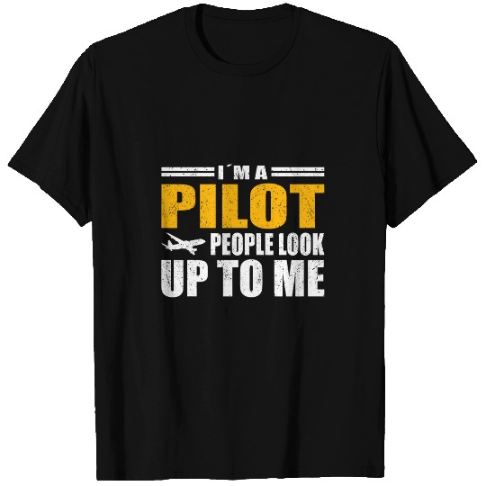 Pilot people look up airplane pilot costume aviation T-Shirts