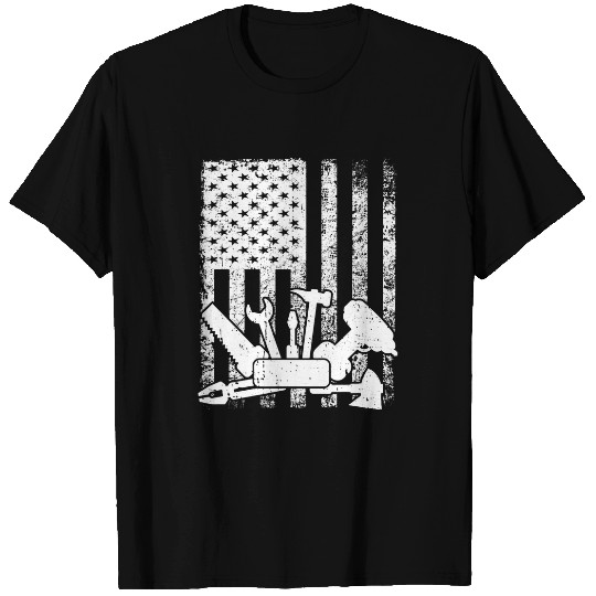 USA American Flag Carpenter Handyman Woodworker Carpentry T-Shirts