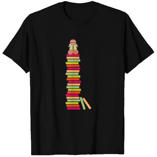 Books Sloth Read Bookworm Book T-Shirts