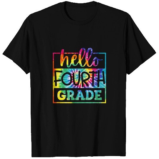 Tie Dye Hello 4th Grade Teacher Student 1st Day Of School T-Shirts