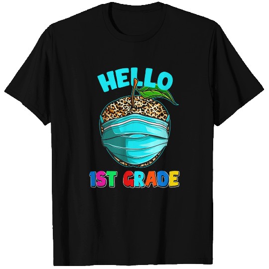 Hello Virtual 1st Grade Leopard Print for Teacher Student T-Shirts