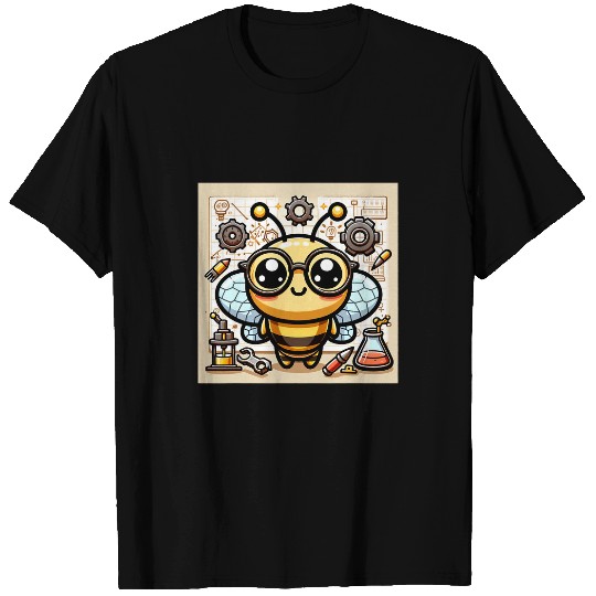 Kawaii Bee Scientist with Creative Tools T-Shirts