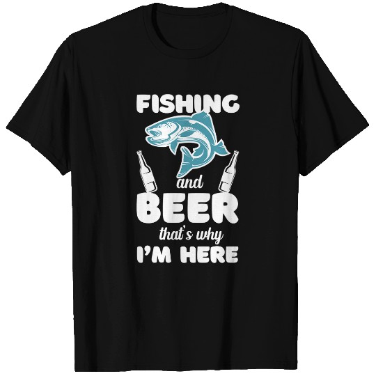 Fishing and Beer Catch Reel Hook Adventure Trout Outdoor Rod T-Shirts