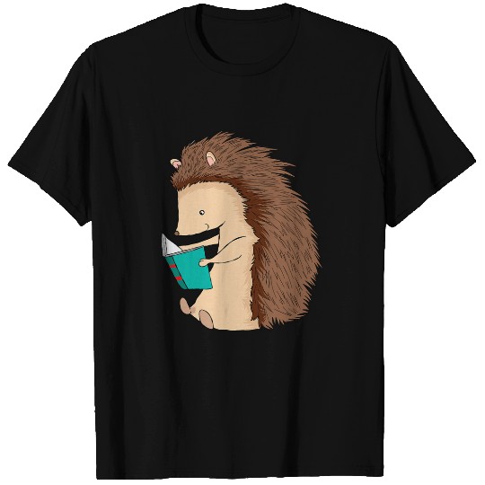 Animal Reading Hedgehog Funny Book Nerd Animal Lover T-Shirts