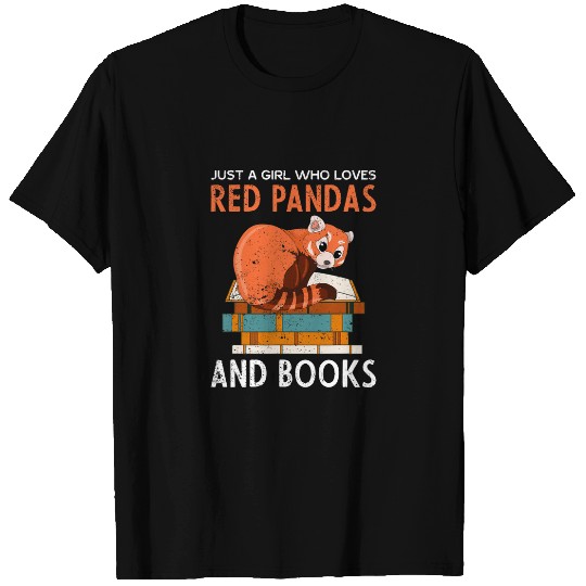 Chinese Animal Book Reading Bookworm Girls Women Red Panda T-Shirts