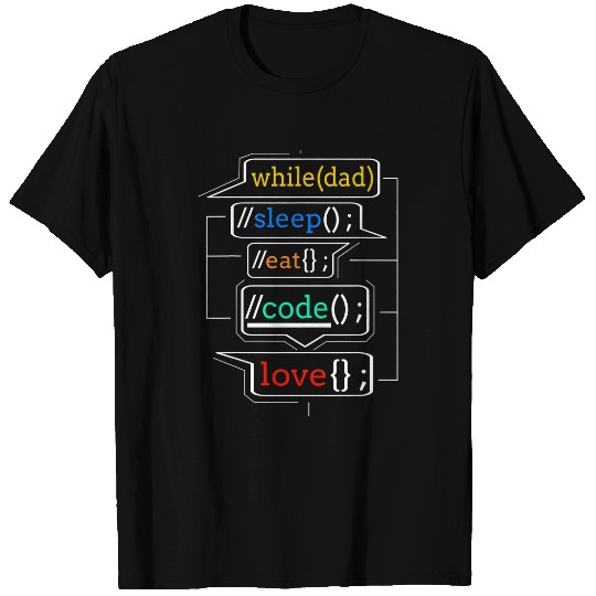 Programmer Dad Programmer Dad Gift Computer Code Dad T-Shirts