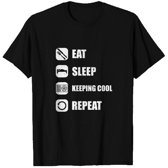 hvac technician eat sleep air conditioning repeat design T-Shirts