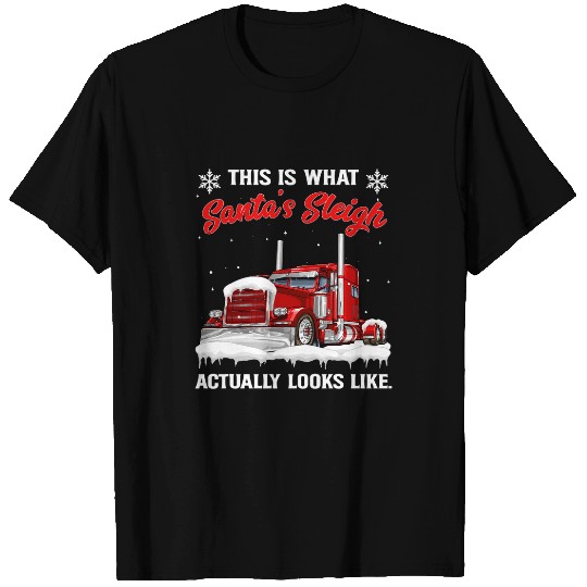 Truck Driver On The Road Ho Ho Ho Merry Christmas Trucker T-Shirts