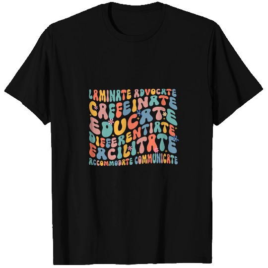 Special Education Teacher Laminate Accommodate Collaborate 3 T-Shirts