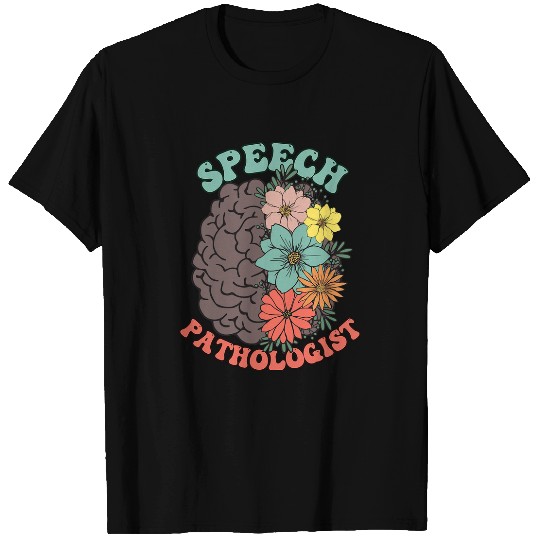 Speech Language Pathologist SLP Therapy Teacher Floral Brain T-Shirts