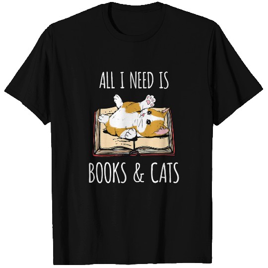 Funny Cat and Book Lover Graphic for Women and Men Cat Owner T-Shirts