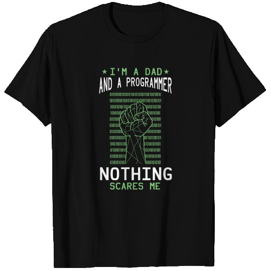 Programmer Dad Computer Coding Hand Fist Binary Coding T-Shirts