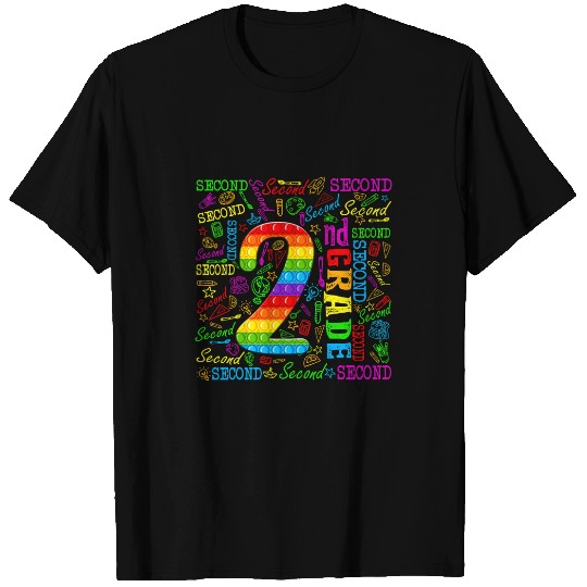 Pop It 2nd Grade Typography Back To School Student Teacher T-Shirts