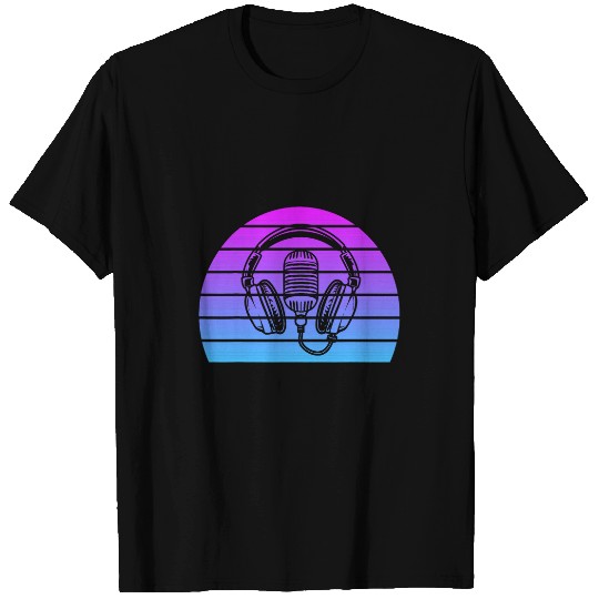 vintages Singer Vocalist Musician Retro Microphone Headphone 4 T-Shirts