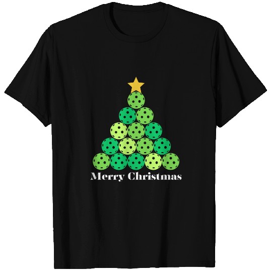 Christmas Tree Pickleball Joy Pickleball Player T-Shirts